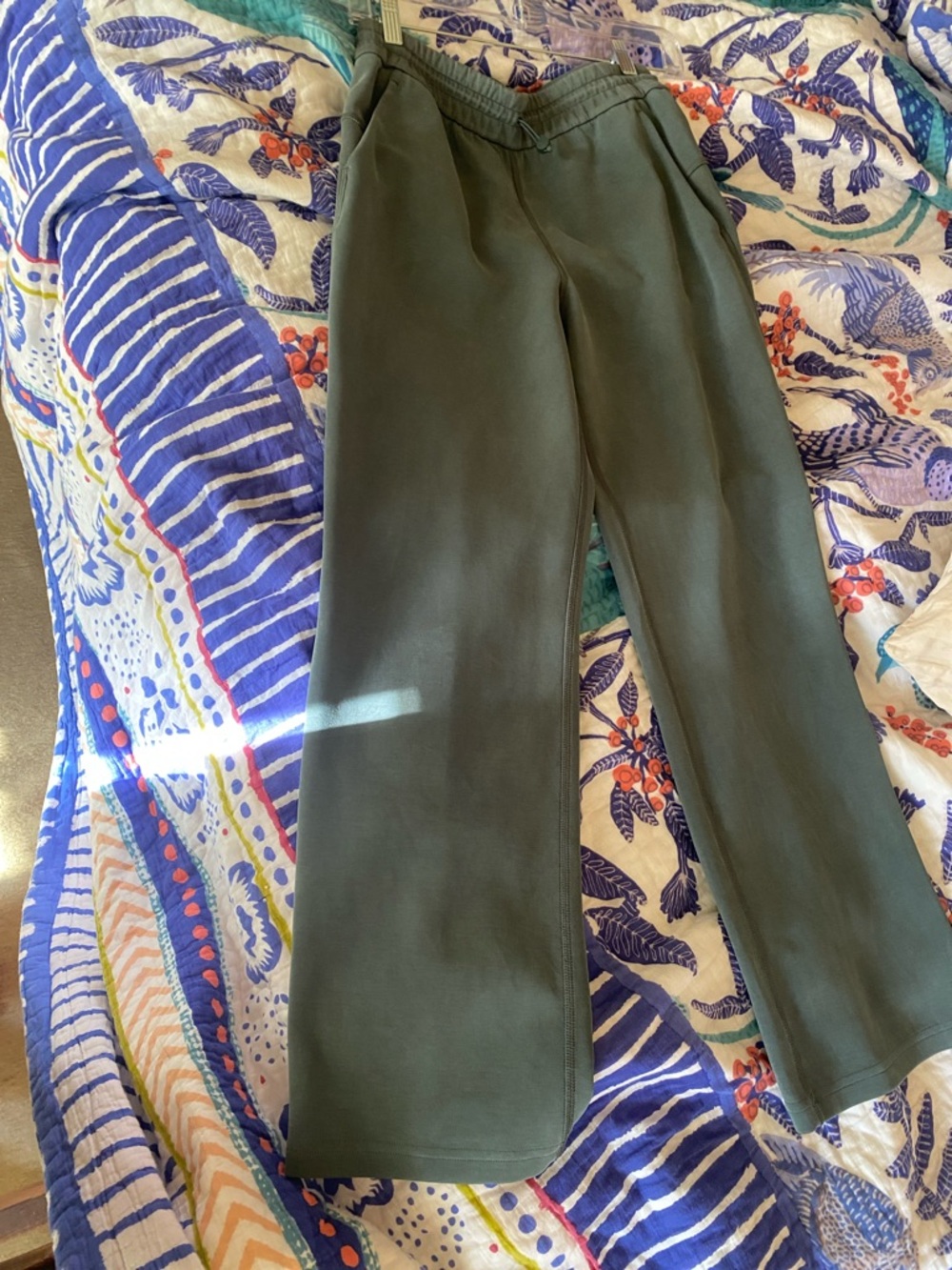 Lululemon Olive Green Wide-Leg Sweatpants